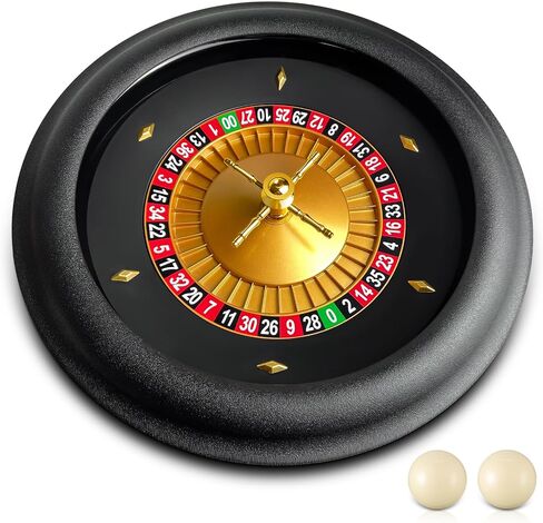 18 Inches ABS Professional Roulette Wheel Set, Casino Grade Roulette Set with Double Zero Layout Roulette Wheel with 2 Roulette Balls for Night Home Game or Professional Use in Saudi Arabia