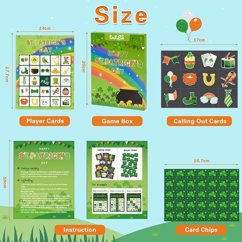 St.Patrick's Day Bingo Game - 24 Players Classroom Bingo Cards Birthday Party Games Bingo Sets St.Patrick Party Games for Adults, Board Games Boys Girls School Activities Family Gathering Game in Saudi Arabia