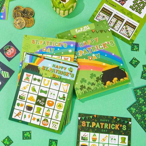 St.Patrick's Day Bingo Game - 24 Players Classroom Bingo Cards Birthday Party Games Bingo Sets St.Patrick Party Games for Adults, Board Games Boys Girls School Activities Family Gathering Game in Saudi Arabia