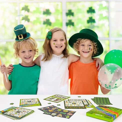 St.Patrick's Day Bingo Game - 24 Players Classroom Bingo Cards Birthday Party Games Bingo Sets St.Patrick Party Games for Adults, Board Games Boys Girls School Activities Family Gathering Game in Saudi Arabia