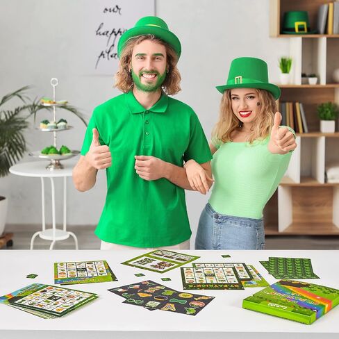 St.Patrick's Day Bingo Game - 24 Players Classroom Bingo Cards Birthday Party Games Bingo Sets St.Patrick Party Games for Adults, Board Games Boys Girls School Activities Family Gathering Game in Saudi Arabia