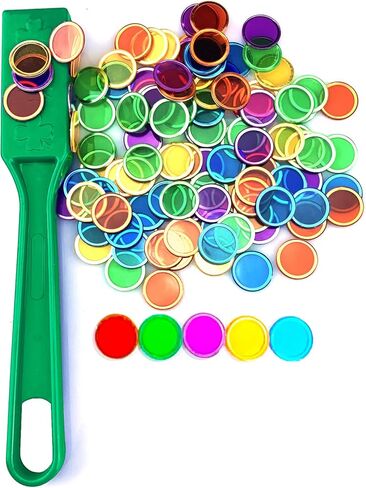 مجموعة الصولجانات المغناطيسية ورقائق البنغو عصا مغناطيسية 100 قرص معدني متعدد الألوان مجموعة العلوم والتكنولوجيا والهندسة والرياضيات ملحقات التعلم رموز اللعبة الليلية in Kuwait