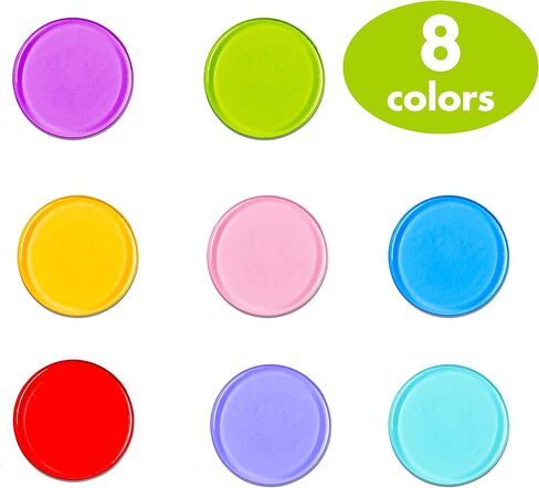 Hebayy 250 Transparent 8 Color Clear Bingo Counting Chip Plastic Markers (Each Measures 3/4 inch in Diameter) in Saudi Arabia