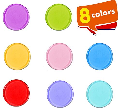 Hebayy 250 Transparent 8 Color Clear Bingo Counting Chip Plastic Markers (Each Measures 3/4 inch in Diameter) in Saudi Arabia