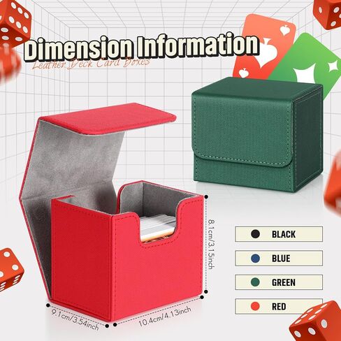 8 Pack Leather Deck Card Boxes Magnetic Deck Game Box Fit for 100+ Single Sleeved Playing Card Deck Case Horizontal Card Storage Box for Trading Card Compatible with MTG TCG in Saudi Arabia