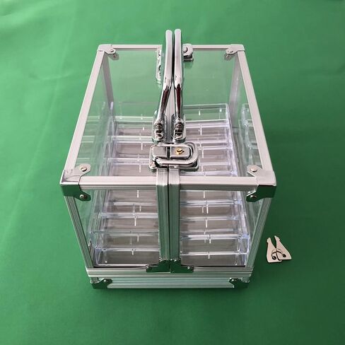 Yuanhe 600 Chip Clear Acrylic Poker Chip Locking Carrier-Includes 6 Chip Racks in Saudi Arabia