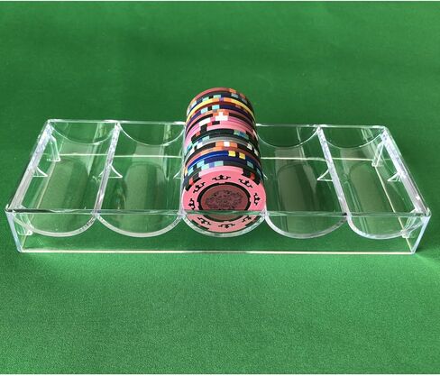 Yuanhe 600 Chip Clear Acrylic Poker Chip Locking Carrier-Includes 6 Chip Racks in Saudi Arabia