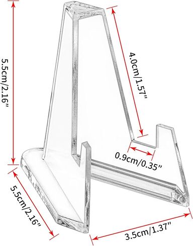 Acrylic Coin Display Stands, Challenge Coins Holders, Mini Easel Holders, Display Stand for Sports Cards, Casino Chips, Poker Guards, Greeting Cards, Challenge Medallions, AA Coins 1.4 Inch, 10 Packs in Saudi Arabia