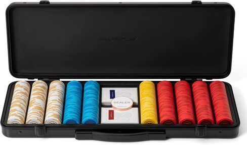 SLOWPLAY Godel 14g Clay Poker Chips Set for Texas Hold’em, 300 PCS [Blank Chips] Features a High-end Chip case with Extra Durable German Polycarbonate Shell, Ideal Gifts for Poker Players in Saudi Arabia