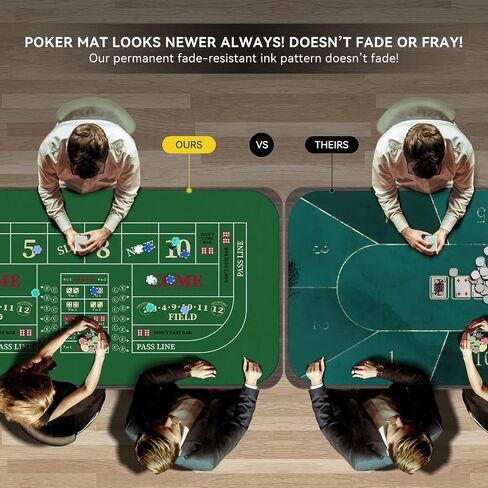 70" x 35" Poker Mat for Table with Carrying Bag, Professional Casino Blackjack Tabletop Layout Poker Table Mat, Non-Slip Rubber Poker Table Top Cover for Parties, Home Entertainment, Poker Game Night in Saudi Arabia