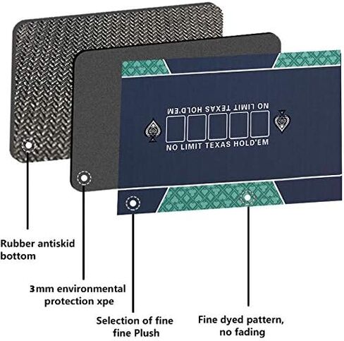 FURUISEN 70 × 35 بوصة سجادة بوكر تكساس هولدم للطاولة، سطح طاولة بوكر محمول مع سطح ممتاز ناعم، تقليل الضوضاء، وحقيبة حمل لألعاب البوكر الاحترافية وألعاب الكازينو in Kuwait