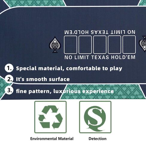 FURUISEN 70 × 35 بوصة سجادة بوكر تكساس هولدم للطاولة، سطح طاولة بوكر محمول مع سطح ممتاز ناعم، تقليل الضوضاء، وحقيبة حمل لألعاب البوكر الاحترافية وألعاب الكازينو in Kuwait
