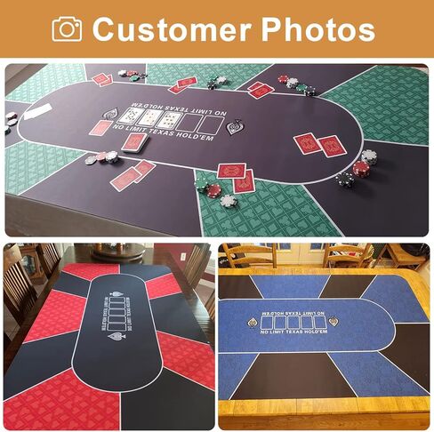FURUISEN 70 × 35 بوصة سجادة بوكر تكساس هولدم للطاولة، سطح طاولة بوكر محمول مع سطح ممتاز ناعم، تقليل الضوضاء، وحقيبة حمل لألعاب البوكر الاحترافية وألعاب الكازينو in Kuwait