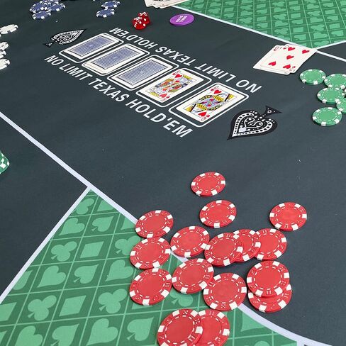 FURUISEN 70 × 35 بوصة سجادة بوكر تكساس هولدم للطاولة، سطح طاولة بوكر محمول مع سطح ممتاز ناعم، تقليل الضوضاء، وحقيبة حمل لألعاب البوكر الاحترافية وألعاب الكازينو in Kuwait