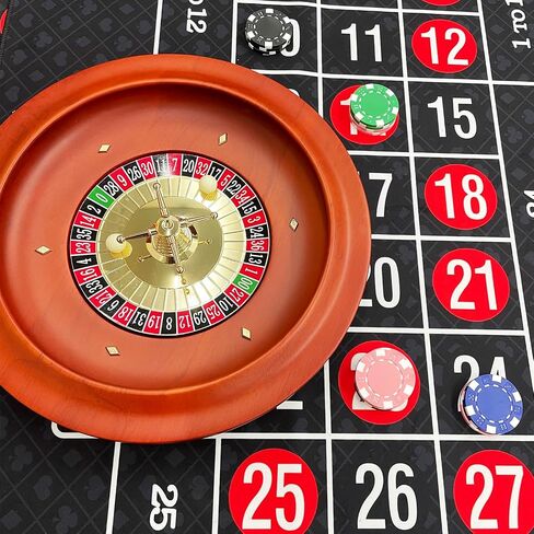 11 inch Solid Roulette Wheel Set for Adults, with 47.2 x 22.8 Inch Double Sided Table Layout Felt Mat, 100 ABS Chips, and Dealer Button Playing Cards Casino Game Sets in Saudi Arabia