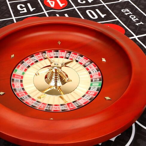 11 inch Solid Roulette Wheel Set for Adults, with 47.2 x 22.8 Inch Double Sided Table Layout Felt Mat, 100 ABS Chips, and Dealer Button Playing Cards Casino Game Sets in Saudi Arabia
