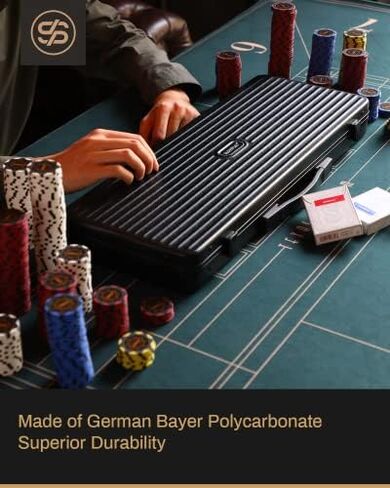 SLOWPLAY Poker Chip Case for Texas Holdem, 300 pcs of 43mm Poker Chips | High-end Carrying case Providing Full Protection, German Polycarbonate Shell, Super Portable & Sturdy in Saudi Arabia