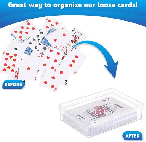 100 Pcs Playing Card Box Trading Card Case Clear Card Deck Cases Card Storage Organizer Plastic Playing Card Case for Bank Business Gaming Cards, 3.86 x 2.91 x 0.94 Inch in Saudi Arabia