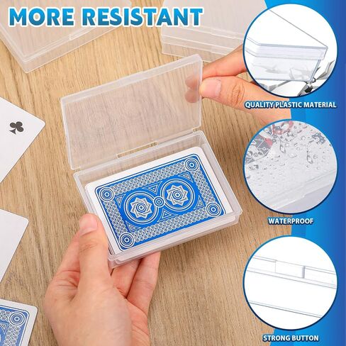 100 Pcs Playing Card Box Trading Card Case Clear Card Deck Cases Card Storage Organizer Plastic Playing Card Case for Bank Business Gaming Cards, 3.86 x 2.91 x 0.94 Inch in Saudi Arabia