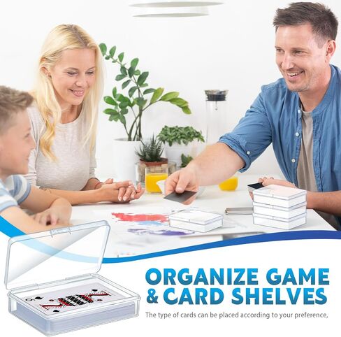 100 Pcs Playing Card Box Trading Card Case Clear Card Deck Cases Card Storage Organizer Plastic Playing Card Case for Bank Business Gaming Cards, 3.86 x 2.91 x 0.94 Inch in Saudi Arabia