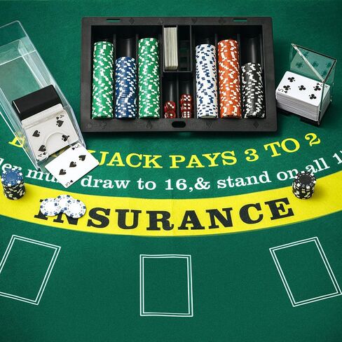 Honoson Plastic Poker Chip Tray Black Poker Dealer Chip Tray with 6 Deck Blackjack Shoe and Discard Tray Card Shoe Black Jack Table Set for Party Accessories in Saudi Arabia