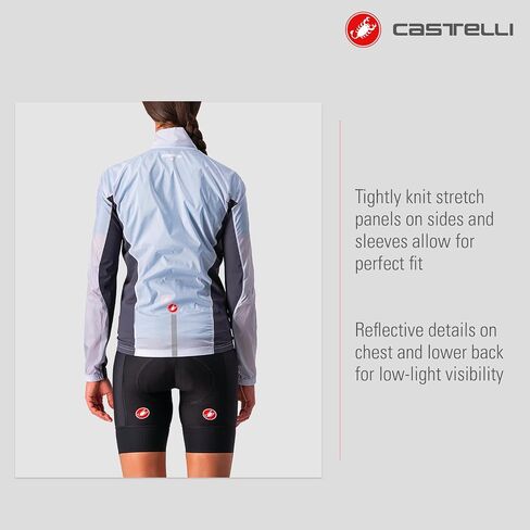 سترة Castelli النسائية Squadra القابلة للتمدد مقاومة للرياح مع ياقة عالية لركوب الدراجات على الطرق والحصى I Cycling in Kuwait