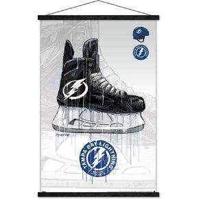 Trends International NHL Tampa Bay Lightning - Drip Skate 21 Wall Poster, 22.375" x 34", Print and Black Hanger Bundle