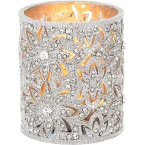 Olivia Riegel Crystal Windsor Tea Light Holder, Silver