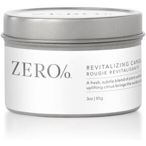 Zero% Travel Candle (4oz), Subtle Plant Waters and Uplifting Citrus - USA Poured, Coconut Oil and Soy Wax Blend, Cotton Wick