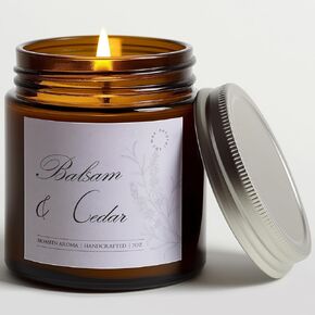 Balsam & Cedar Scented Candles for Home|Red Berries, Cedar,Sandalwood,Amber Scented Soy Candle| Longlasting Aromatherapy Candle| Jar Candel Gift for Women,Men for Christmas,Winter,Birthday|7oz