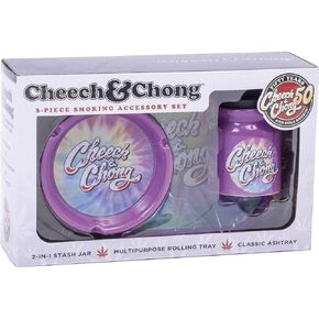 Grehge Chong 3 in 1 Gift Set (Rolling Tray, Ceramic Ashtray, and Garden Sculpture Outdoor Decoration