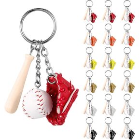 18 قطعة من سلسلة مفاتيح مضرب البيسبول، قفاز بيسبول خشبي، ملحقات سلسلة مفاتيح صغيرة، حلقة مفاتيح رياضية للأولاد والبنات، حقائب حفلات أعياد الميلاد، حقائب هدايا تذكارية، 6 ألوان in Kuwait