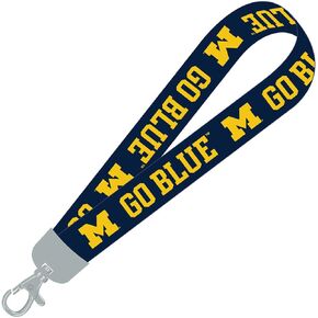 Pro Specialties Group Michigan Wolverines Wristlet Lanyard Tagline Go Blue Blue