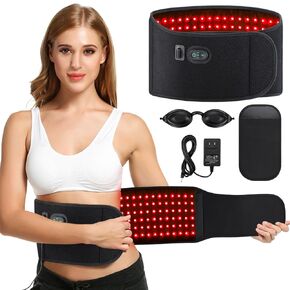Red Light Belt for Body, 660nm & 850nm Red Light Lamp Belt Wearable Wrap Belt for Back Shoulder Waist with 120 Pcs Dual Chips LEDS, Gift for Women Men