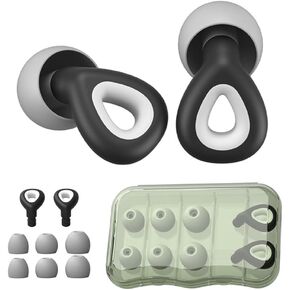 Ear Plugs for Sleeping,Reusable Noise Cancelling Earplugs, Suitable for Sleep, Emotional Relief, Noise Environments, Reading,Traveling,28db Noise Cancelling,3 Sizes of Earplug Caps (S/M/L) (Grey)