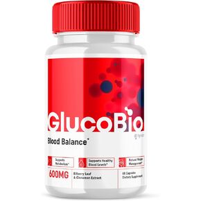 Glucobio Capsules, Gluco Bio Advanced Blood Support Formula Pills, Glucobio Extra Strength Blood Supplement, Glucobio Natural Blood Glycogen Support, Gluco Bio Blood Capsules Reviews (60 Capsules)