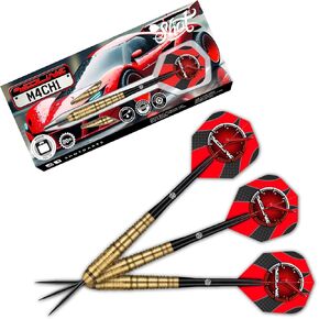 Shot! Darts Redline M4CH1 80% Tungsten Pro Throwing Darts Steel Tip Set, Professional – Made in New Zealand – Designed Dart Flights for Women & Men – Metal Tip Bar Darts for Adults