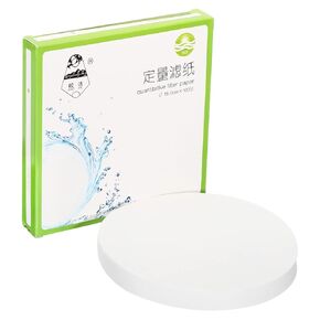 PATIKIL 100Pcs 18cm Quantitative Filter Paper Circles, Medium Speed Round Laboratory Filter Paper Chemical Industrial Oil Testing Funnel Filter Paper