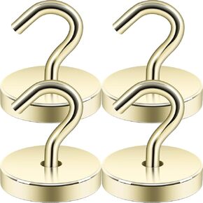 Neosmuk Magnetic Hooks,40lb Heavy Duty Earth Magnets with Hook for Refrigerator, Extra Strong Cruise Hook for Hanging, Magnetic Hanger for Cabins, Grill(4 Pack) in Saudi Arabia