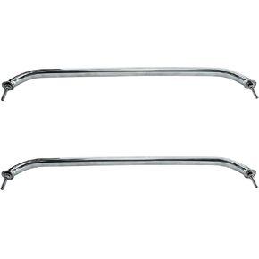 Amarine Made 2-Pack 12", 16", 18" Polished Stainless Heavy Duty Oval Boat Marine Grab Handle Hand Rail with Flange & Stud (18")