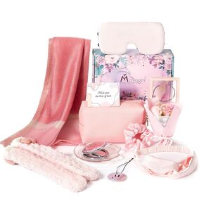 Gifts for Women - Mavogel Unique Self Care Gifts for Mom Sister Wife, Warm & Relaxing Birthday Gift for Best Friends Female, Thinking of You Gifts Ideas, A Pink Surprise for Women Who Have Everything