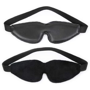 3 Colors Elastic Back Belt Pu Leather Fur Lined Eye Sleep Mask Blindfold (Wine Red)