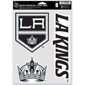 NHL Los Angeles Kings Decal Multi Use Fan 3 Pack, Team Colors, One Size