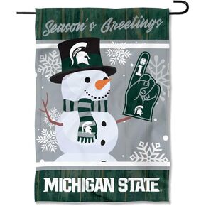 Michigan State Spartans Holiday Winter Snow Garden Banner Flag