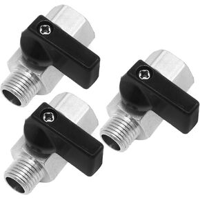 VIKKSAER 1/2 Inch Brass Mini Ball Valve NPT Male X Female Shut-Off Valve, Mini Brass Ball Valve, 3 Pcs