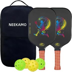 Pickleball Paddles, USAPA Approved T700 Carbon Fiber Pickleball Set of 2, 16MM PP Honeycomb Core Pickle Ball Rackets, Lightweight Graphite Pickleball 2 Pack with 4 Balls, 1 Pickleball Bag in Saudi Arabia