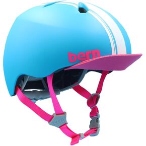 Bern Nina Kids Bike Helmet, Lightweight, Adjustable fit, Soft flip Visor, for Children Ages 5 to 8