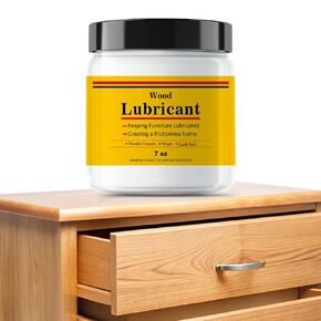 Upgrade Wood Lubricant & Wood Wax for Drawers, Doors, Hinges - Multi-Purpose Semi Paste Wax for Wood - Drawer & Door Hinge Lubricant - Loosen Drawer Slide - Restore & Preserve Wooden Slide - 7oz