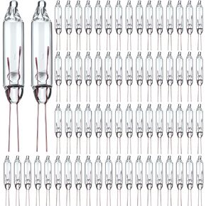Mudder 3.5 Volt Clear Mini Christmas Tree Replacement Bulbs for Incandescent String Lights for Holiday Decoration Pinched Base, 0.43 Watt 125 mA (50 Pieces)