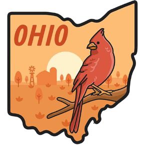 Ohio State Sticker, Weatherproof Vinyl Sticker